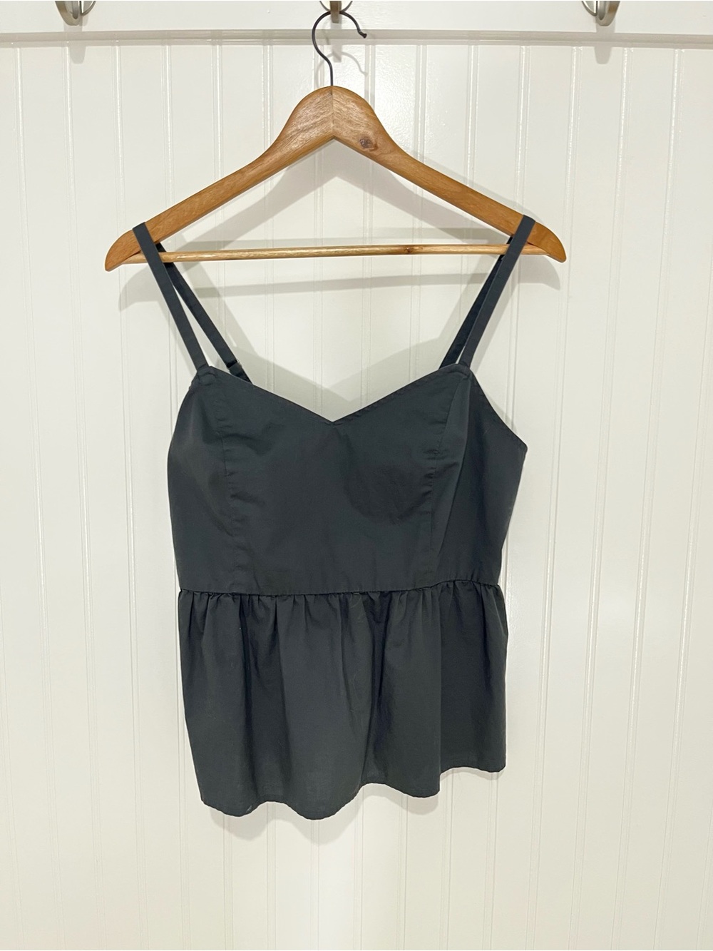 Old Navy Black Peplum Camisole with Spaghetti Straps